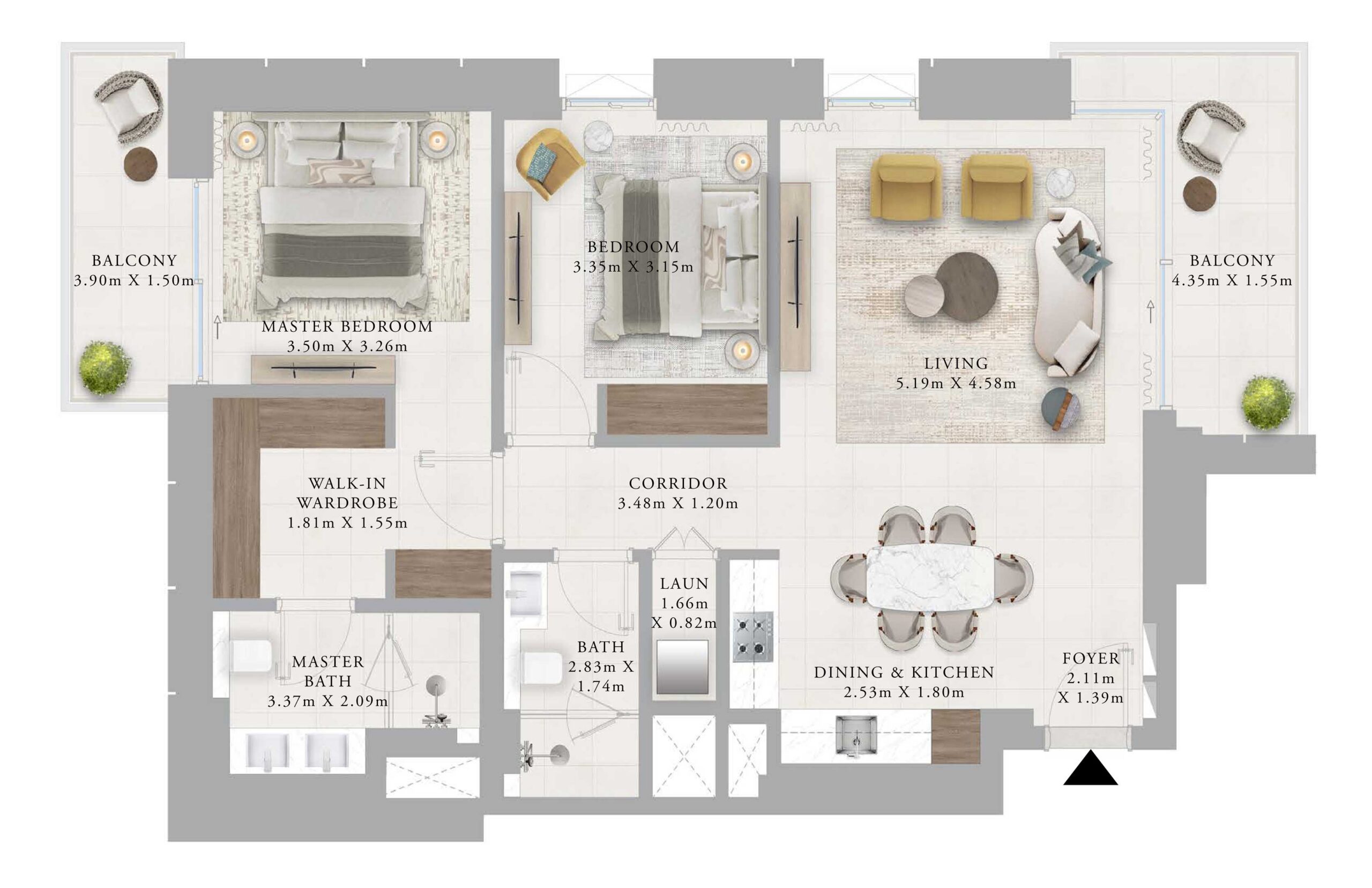 1190sqft-2bedroomfloorplan-emaarcreekhaven-DCH