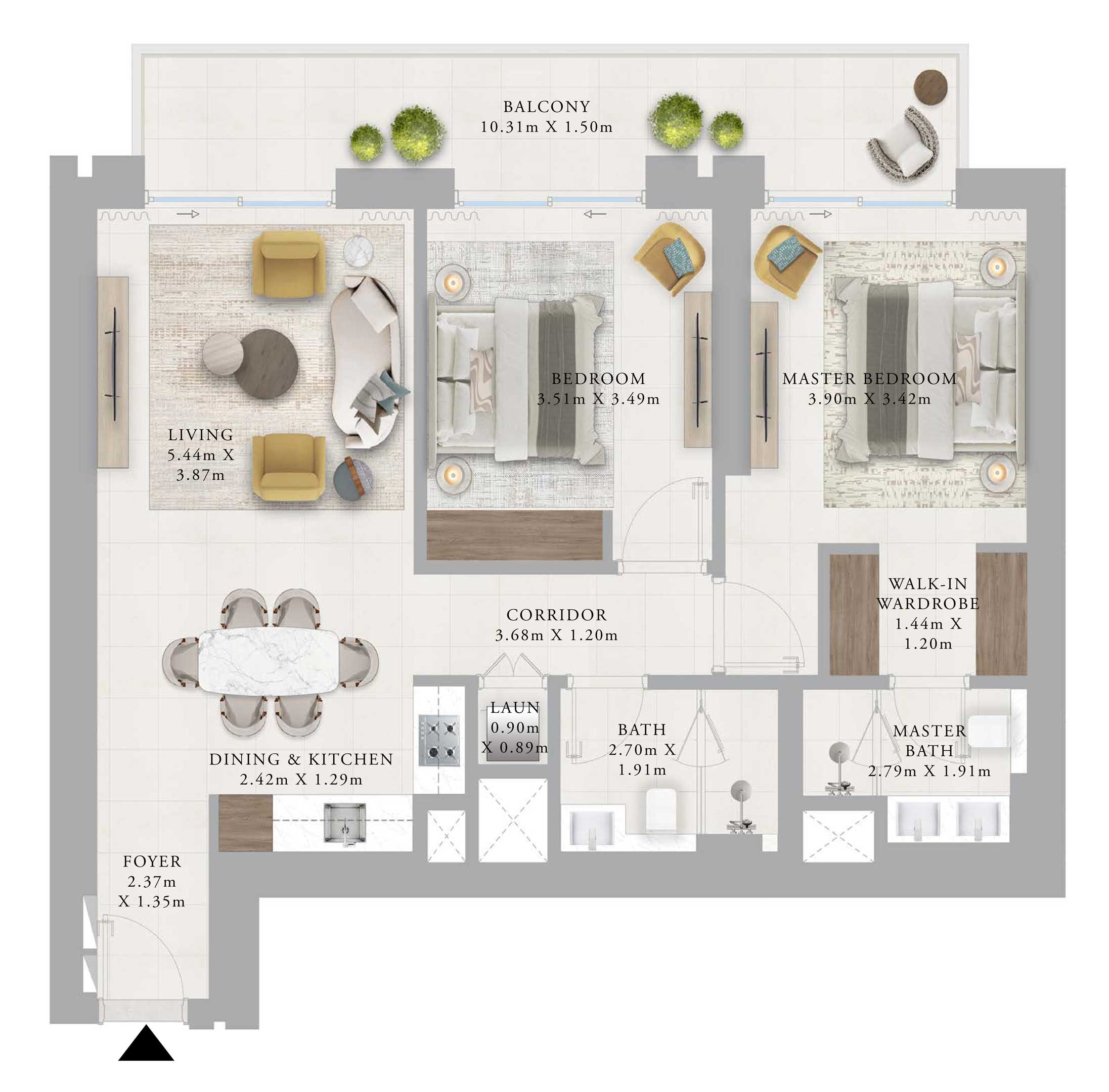 1191sqft-2bedroomfloorplan-emaarcreekhaven-DCH