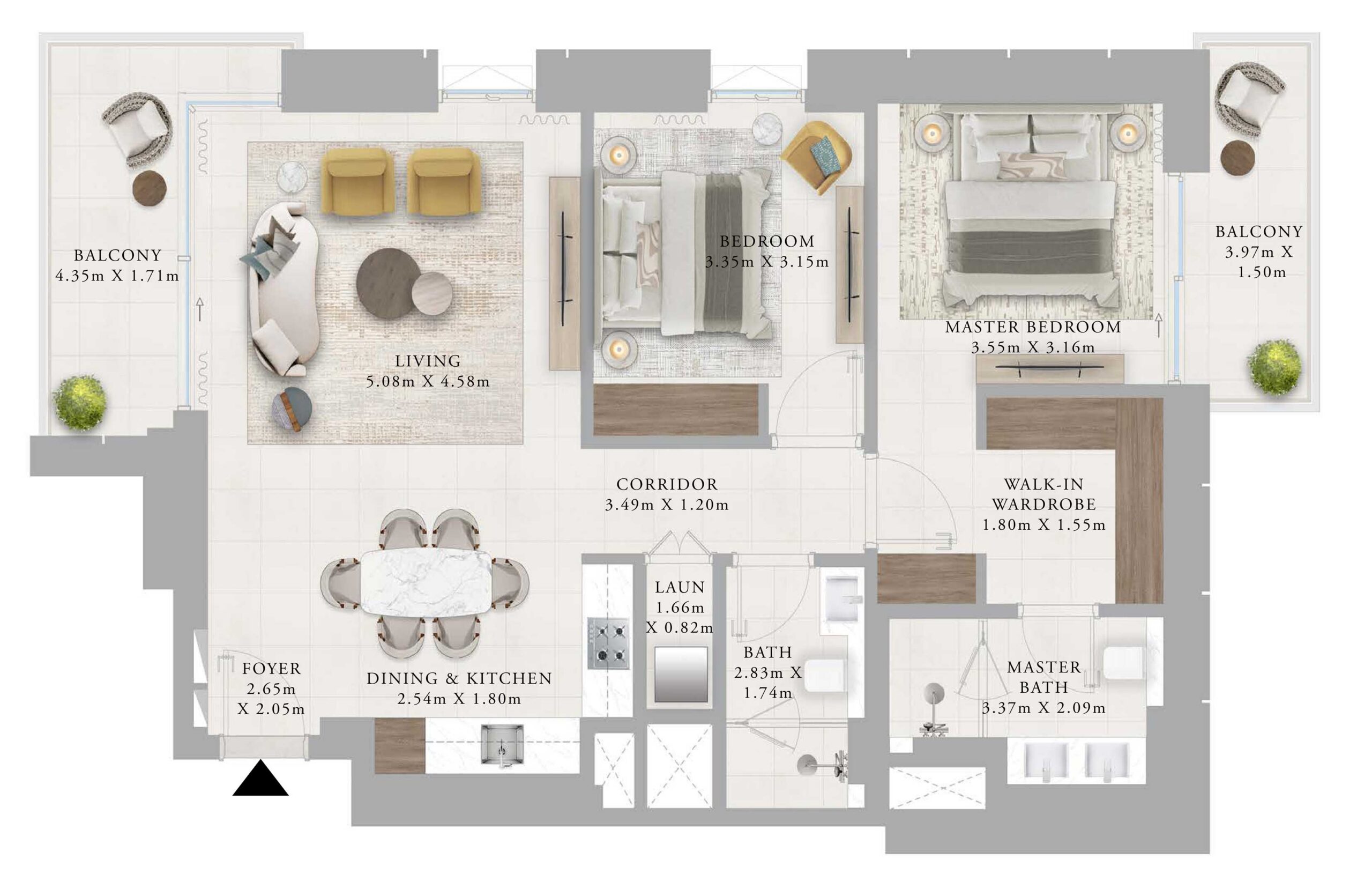 1203sqft-2bedroomfloorplan-emaarcreekhaven-DCH