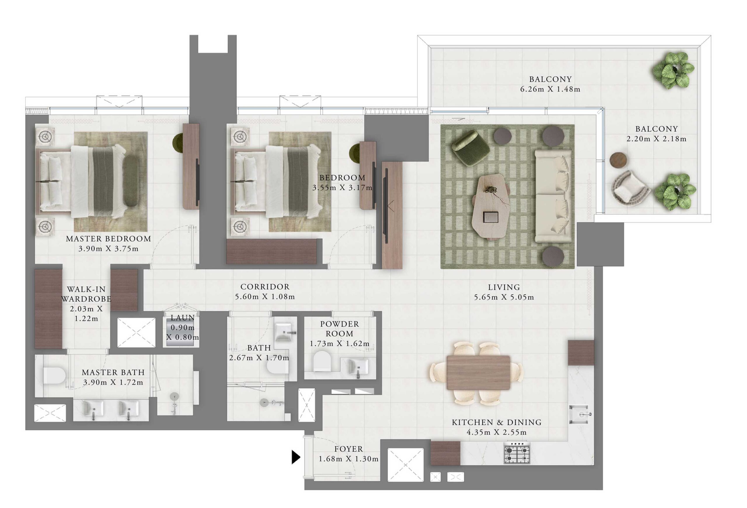 1396sqft-2bedroomfloorplan-emaarcreekbay-DCH