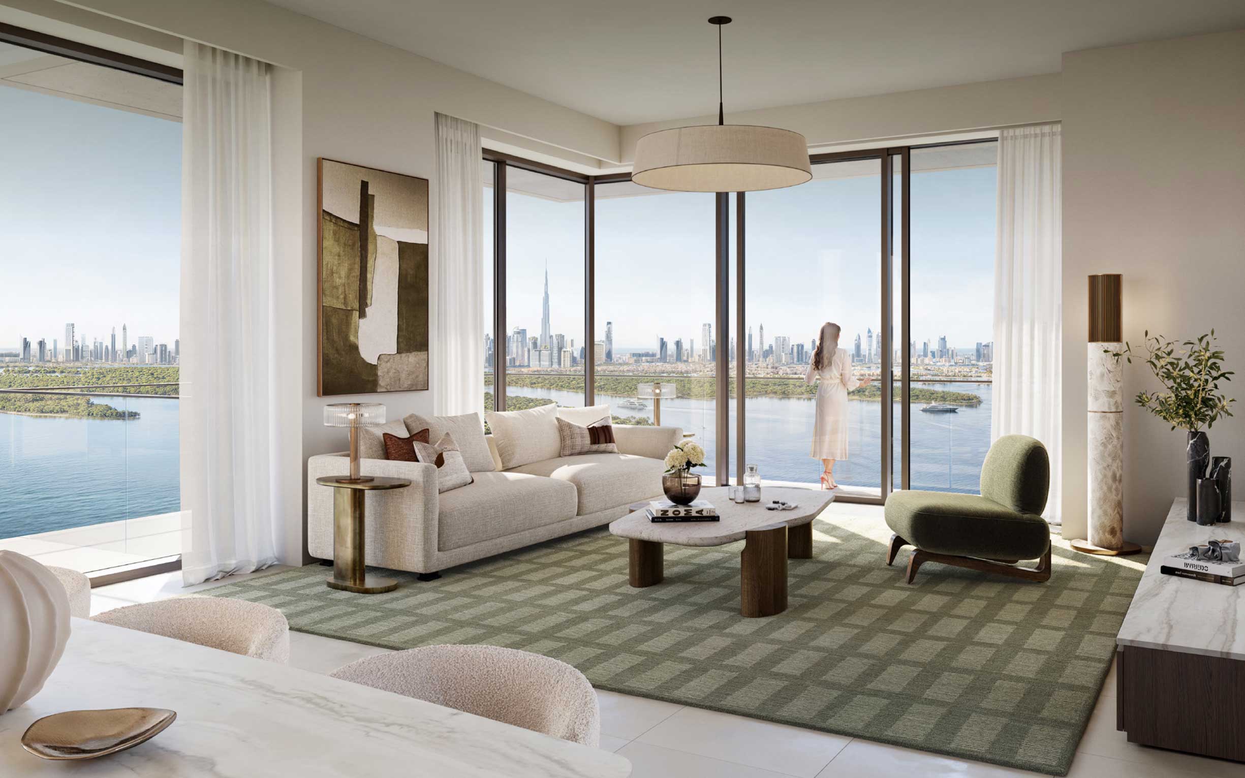 Dubai-Creek-Harbour-Creekbay-Living-Dining-canalview Dubai-Creek-Harbour-Creekbay-Living-Dining-canalview