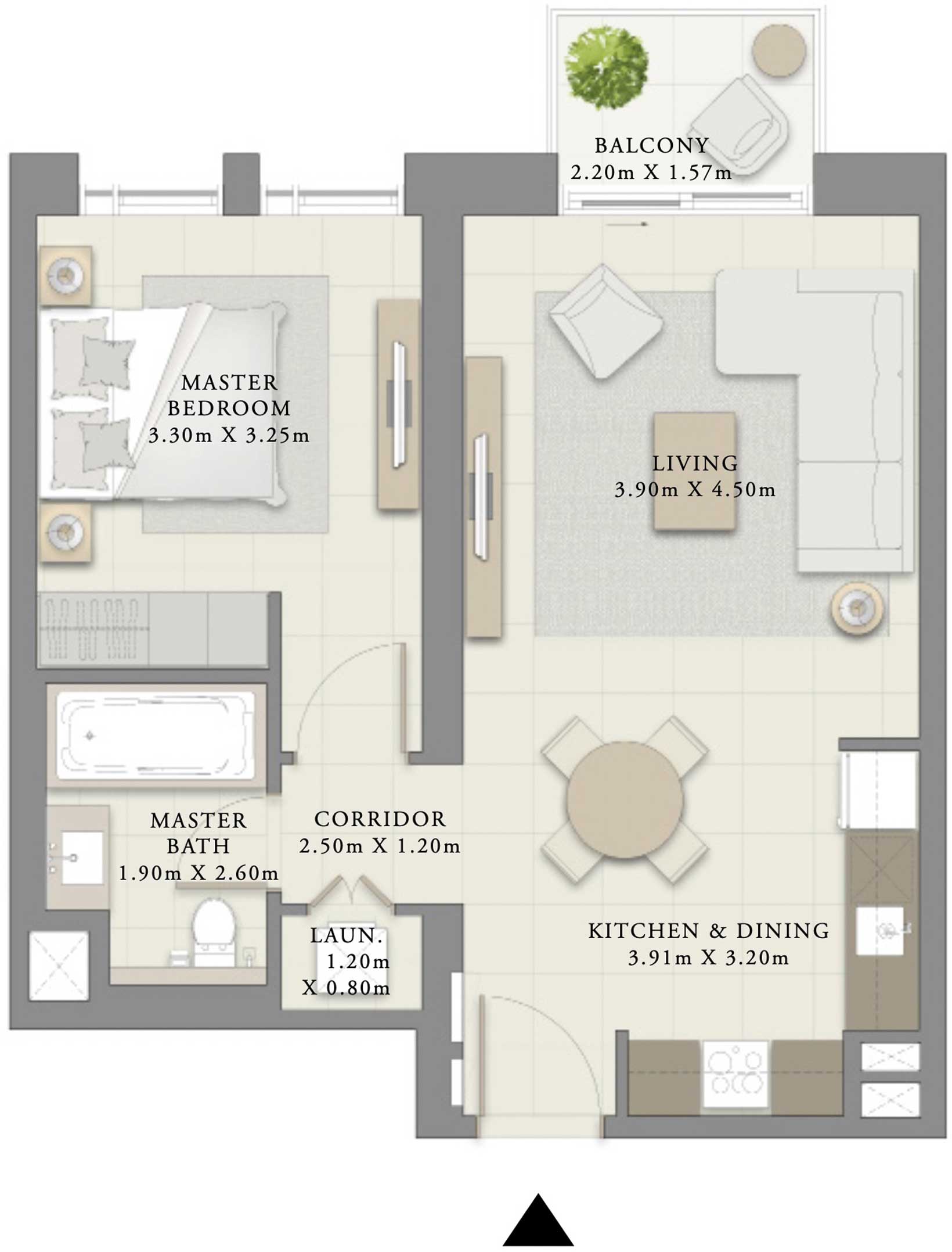 663sqft-1bedroomfloorplan-emaarcreekhaven-DCH