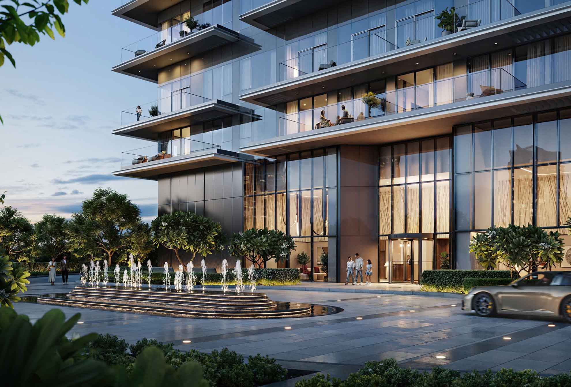 Arrival Fountain Plaza Delicately Curated at Albero Tower Entrace
