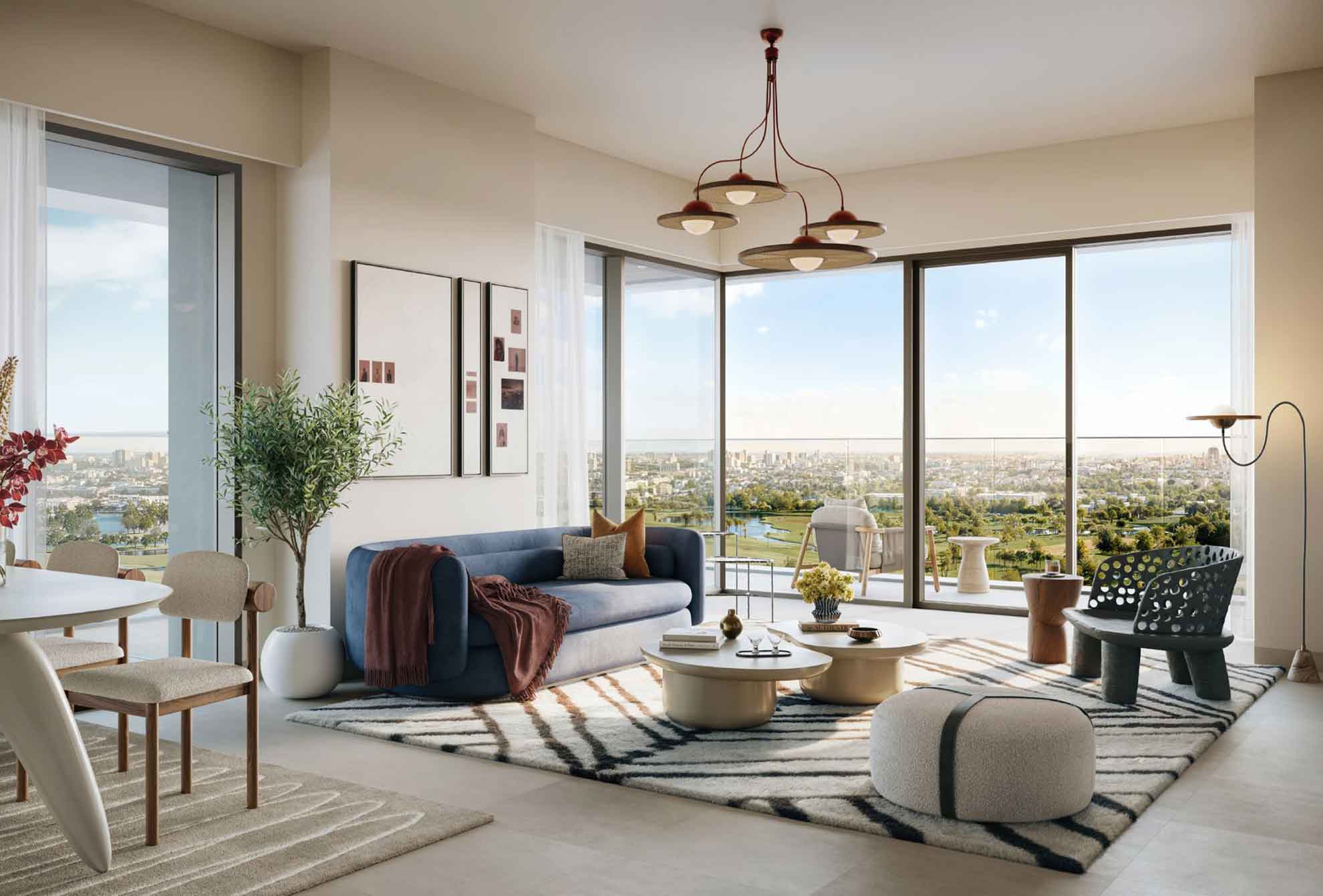 Open Living and Dining Concept with Full Facade Glass Window to proper ventilation