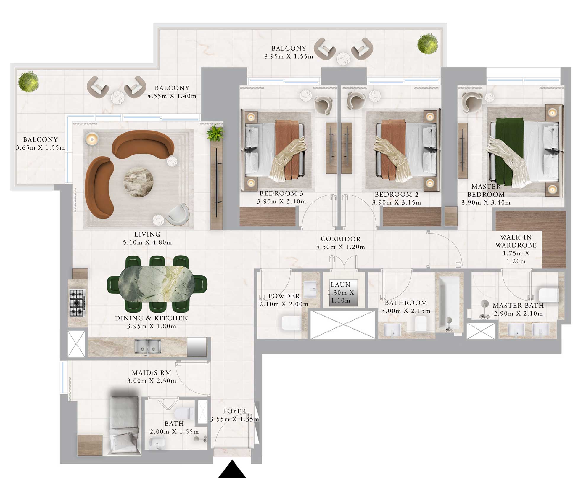 floorplan-3bedroom-1911.14sqft-AddressResidences-EMAAR-DubaiCreekHarbour